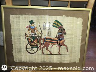 MaxSold Auction: Original Egyptian Painting on piras papper  - Kingston (Ontario, Canada) SELLER MANAGED Downsizing Online Auction - Railway Street