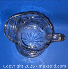 MaxSold Auction: Clear Crystal American Brilliant Pitcher with Cut & Etched Floral Pattern, 10.5 in - Newport (Pennsylvania, USA) SELLER MANAGED Downsizing Online Auction - North 5th Street