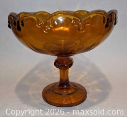 MaxSold Auction: Indiana Glass Amber Beaded Scalloped Rim Compote (Large) - Newport (Pennsylvania, USA) SELLER MANAGED Downsizing Online Auction - North 5th Street