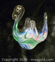 MaxSold Auction: Murano Crystal Small Bowl/Paperweight Figurine, Clear/Blue/Green/Pink - Newport (Pennsylvania, USA) SELLER MANAGED Downsizing Online Auction - North 5th Street