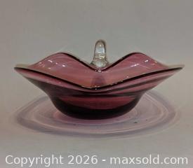 MaxSold Auction: Pilgrim Glass, Cranberry Heart shaped, Hand-Blown, Nappy Bowl Mid Century modern - Newport (Pennsylvania, USA) SELLER MANAGED Downsizing Online Auction - North 5th Street