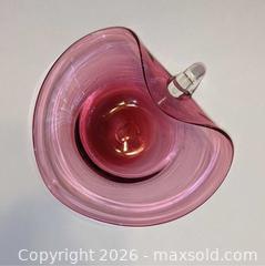 MaxSold Auction: Pilgrim Glass, Cranberry Heart shaped, Hand-Blown, Nappy Bowl Mid Century modern - Newport (Pennsylvania, USA) SELLER MANAGED Downsizing Online Auction - North 5th Street