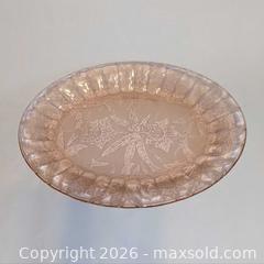 MaxSold Auction: Pink Iridescent Glass Platter with Floral/Poinsettia Pattern - Newport (Pennsylvania, USA) SELLER MANAGED Downsizing Online Auction - North 5th Street