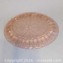 MaxSold Auction: Pink Iridescent Glass Platter with Floral/Poinsettia Pattern - Newport (Pennsylvania, USA) SELLER MANAGED Downsizing Online Auction - North 5th Street