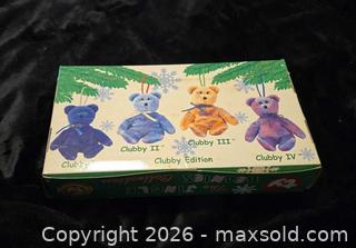 MaxSold Auction: Ty Jingle Beanies Clubby I–IV Boxed Set - Newport (Pennsylvania, USA) SELLER MANAGED Downsizing Online Auction - North 5th Street