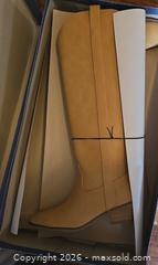 MaxSold Auction: Universal Thread Knee-High Tan Faux Leather Boots, Size 6.5 - Newport (Pennsylvania, USA) SELLER MANAGED Downsizing Online Auction - North 5th Street