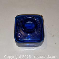 MaxSold Auction: Vintage Cobalt Blue Glass Ink Bottle / Inkwell (Small, Machined) - Newport (Pennsylvania, USA) SELLER MANAGED Downsizing Online Auction - North 5th Street