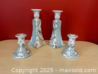 MaxSold Auction: Vintage Chinese Porcelain Candlestick Holders – Chinoiserie – Set of 4 - London (Ontario, Canada) PARTNER MANAGED Downsizing Online Auction - Trillium Cresent