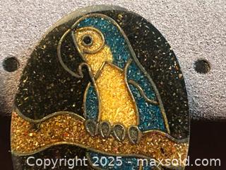 MaxSold Auction: Vintage Resin & Brass Parrot Earrings – Blue/Yellow Glitter – Post Style - London (Ontario, Canada) PARTNER MANAGED Downsizing Online Auction - Trillium Cresent