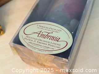 MaxSold Auction: Vintage Wood Basket, Ornate Gold Frame & Ambrosia Drawer Liner  - London (Ontario, Canada) PARTNER MANAGED Downsizing Online Auction - Trillium Cresent