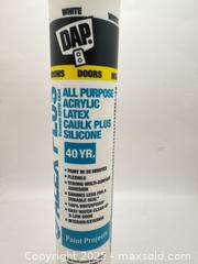 MaxSold Auction: 3 Pieces DAP Alex Plus All Purpose White Acrylic Latex Caulk Plus Silicone 40 Year - Norfolk (Ontario, Canada) SELLER MANAGED Commercial Liquidation Online Auction - Robinson Street