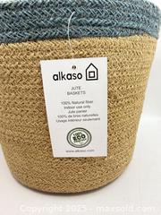 MaxSold Auction: Alkaso 2 Piece Set Jute Baskets 100% Natural Fiber - Norfolk (Ontario, Canada) SELLER MANAGED Commercial Liquidation Online Auction - Robinson Street