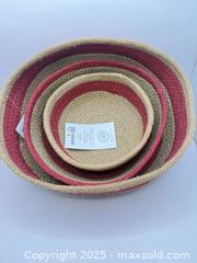 MaxSold Auction: Alkaso 3 Piece Set Jute Baskets 100% Natural Fiber - Norfolk (Ontario, Canada) SELLER MANAGED Commercial Liquidation Online Auction - Robinson Street