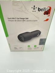 MaxSold Auction: Belkin Dual USB-C Car Charger Fast Charge Power Delivery  - Norfolk (Ontario, Canada) SELLER MANAGED Commercial Liquidation Online Auction - Robinson Street