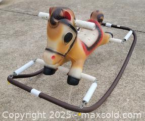 MaxSold Auction: 1950&#39;s Blow Mold Horse Rocking Horse Small Children&#39;s Toy - East Cocalico Township (Pennsylvania, USA) SELLER MANAGED Downsizing Online Auction - Stevens Road