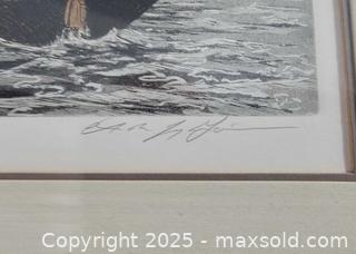 MaxSold Auction: 1982 Color Etching of The Columbia by Alan Jay Gaines  - East Cocalico Township (Pennsylvania, USA) SELLER MANAGED Downsizing Online Auction - Stevens Road