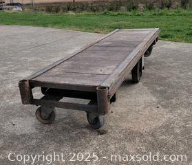 MaxSold Auction: Antique Wood &#38; Metal Railroad/ Factory  Cart - East Cocalico Township (Pennsylvania, USA) SELLER MANAGED Downsizing Online Auction - Stevens Road