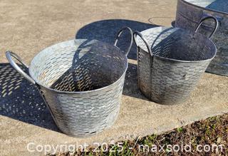MaxSold Auction: Galvanized Steel Buckets Lot (4) Olive Buckets, Wash Tub, Milk Pale  - East Cocalico Township (Pennsylvania, USA) SELLER MANAGED Downsizing Online Auction - Stevens Road