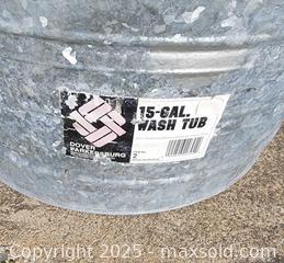 MaxSold Auction: Galvanized Steel Buckets Lot (4) Olive Buckets, Wash Tub, Milk Pale  - East Cocalico Township (Pennsylvania, USA) SELLER MANAGED Downsizing Online Auction - Stevens Road