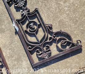 MaxSold Auction: Iron Ornamental Gate Brackets (2) Garden Outdoor Decor  - East Cocalico Township (Pennsylvania, USA) SELLER MANAGED Downsizing Online Auction - Stevens Road