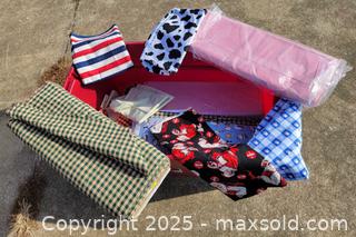 MaxSold Auction: Large Tub of Various Sewing Fabric - East Cocalico Township (Pennsylvania, USA) SELLER MANAGED Downsizing Online Auction - Stevens Road