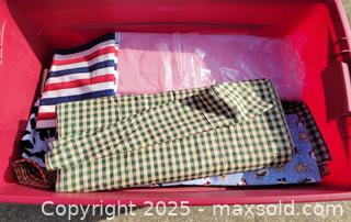 MaxSold Auction: Large Tub of Various Sewing Fabric - East Cocalico Township (Pennsylvania, USA) SELLER MANAGED Downsizing Online Auction - Stevens Road