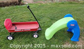 MaxSold Auction: Little Tikes Slide &#38; Metal Radio Flyer Wagon  - East Cocalico Township (Pennsylvania, USA) SELLER MANAGED Downsizing Online Auction - Stevens Road