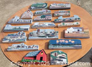 MaxSold Auction: Lot of Wooden Shelf Sitters Collectible Historic Locations  - East Cocalico Township (Pennsylvania, USA) SELLER MANAGED Downsizing Online Auction - Stevens Road