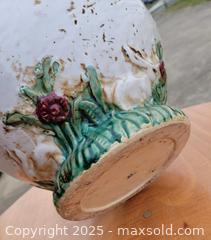 MaxSold Auction: Majolica Style Grapevine Ceramic Planter  - East Cocalico Township (Pennsylvania, USA) SELLER MANAGED Downsizing Online Auction - Stevens Road
