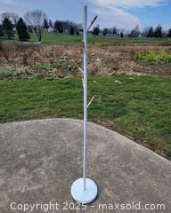 MaxSold Auction: Metal Coat Rack w/ Wood Tips  - East Cocalico Township (Pennsylvania, USA) SELLER MANAGED Downsizing Online Auction - Stevens Road