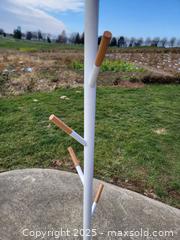 MaxSold Auction: Metal Coat Rack w/ Wood Tips  - East Cocalico Township (Pennsylvania, USA) SELLER MANAGED Downsizing Online Auction - Stevens Road