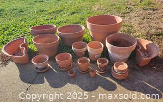MaxSold Auction: Terra Cotta Pots &#38; Planters Lot All Shown - East Cocalico Township (Pennsylvania, USA) SELLER MANAGED Downsizing Online Auction - Stevens Road