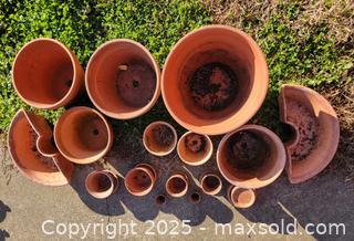 MaxSold Auction: Terra Cotta Pots &#38; Planters Lot All Shown - East Cocalico Township (Pennsylvania, USA) SELLER MANAGED Downsizing Online Auction - Stevens Road