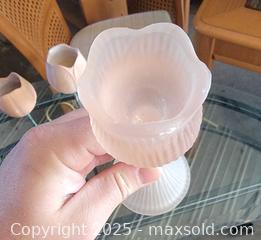 MaxSold Auction: Tuscany Italian Terra Cotta Tulip Votive Candle Holders &#38; 2 Glass Tulip Candle Holders - East Cocalico Township (Pennsylvania, USA) SELLER MANAGED Downsizing Online Auction - Stevens Road