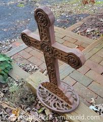 MaxSold Auction: Vintage Cast Iron Free Standing Celtic Cross - East Cocalico Township (Pennsylvania, USA) SELLER MANAGED Downsizing Online Auction - Stevens Road