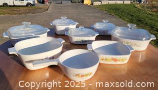 MaxSold Auction: Vintage Corelle Corningware Baking Lot (8) - East Cocalico Township (Pennsylvania, USA) SELLER MANAGED Downsizing Online Auction - Stevens Road