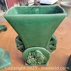 MaxSold Auction: Vintage Haegar, McCoy &#38; Gonder Green Glaze Ceramic Vases (3) - East Cocalico Township (Pennsylvania, USA) SELLER MANAGED Downsizing Online Auction - Stevens Road