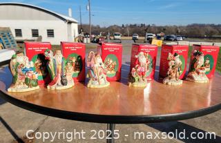 MaxSold Auction: Vintage Hand Painted Porcelain Santa&#39;s of the Nation&#39;s Figure Set (6)  - East Cocalico Township (Pennsylvania, USA) SELLER MANAGED Downsizing Online Auction - Stevens Road