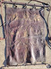 MaxSold Auction: Vintage Roman Style Painted Leather Tapestry w/ Wrought Iron Holders  - East Cocalico Township (Pennsylvania, USA) SELLER MANAGED Downsizing Online Auction - Stevens Road