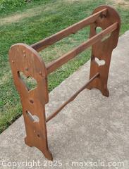 MaxSold Auction: Vintage Solid Wood Quilt Rack Heart Detail - East Cocalico Township (Pennsylvania, USA) SELLER MANAGED Downsizing Online Auction - Stevens Road
