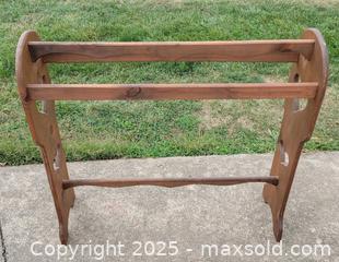 MaxSold Auction: Vintage Solid Wood Quilt Rack Heart Detail - East Cocalico Township (Pennsylvania, USA) SELLER MANAGED Downsizing Online Auction - Stevens Road