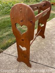 MaxSold Auction: Vintage Solid Wood Quilt Rack Heart Detail - East Cocalico Township (Pennsylvania, USA) SELLER MANAGED Downsizing Online Auction - Stevens Road