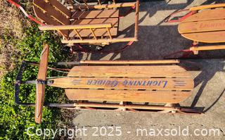 MaxSold Auction: Vintage Wooden Sled Collection (4)  - East Cocalico Township (Pennsylvania, USA) SELLER MANAGED Downsizing Online Auction - Stevens Road