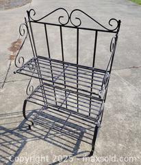 MaxSold Auction: Wrought Iron 3 Tier Folding Plant/ Bakers Rack - East Cocalico Township (Pennsylvania, USA) SELLER MANAGED Downsizing Online Auction - Stevens Road