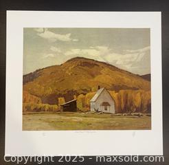MaxSold Auction: A.J. Casson Group of Seven Hand Signed and Numbered High Quality Print "School House at Halfway Lake". - Otonabee-South Monaghan (Ontario, Canada) SELLER MANAGED Downsizing Online Auction - Dougall Drive