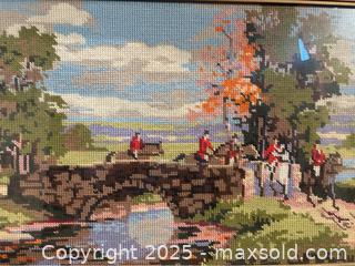 MaxSold Auction: "The Hunt" British Done Needlepoint - Framed Beautifully - Antique - Otonabee-South Monaghan (Ontario, Canada) SELLER MANAGED Downsizing Online Auction - Dougall Drive