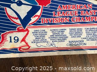 MaxSold Auction: Toronto Blue Jays 1992 AL East Division Champ's Pennant - Signed Devon White and Rob Bulter - Otonabee-South Monaghan (Ontario, Canada) SELLER MANAGED Downsizing Online Auction - Dougall Drive