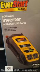 MaxSold Auction: Everstart 500W Inverter, with Dual USB Ports - Oakville (Ontario, Canada) SELLER MANAGED Charity/Fundraising Online Auction - Wakehurst Crescent