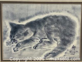 MaxSold Auction: Art Print  “Petit Chat” French Artist Foujita - Campbell (California, USA) PARTNER MANAGED Estate Sale Online Auction - Dell Avenue