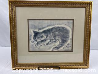 MaxSold Auction: Art Print  “Petit Chat” French Artist Foujita - Campbell (California, USA) PARTNER MANAGED Estate Sale Online Auction - Dell Avenue